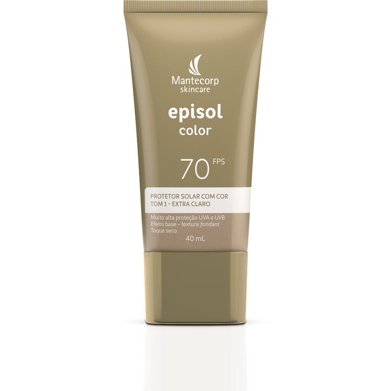 Protetor Solar Facial Episol Color FPS 70 | Tom 1 - Extra Claro 40ml
