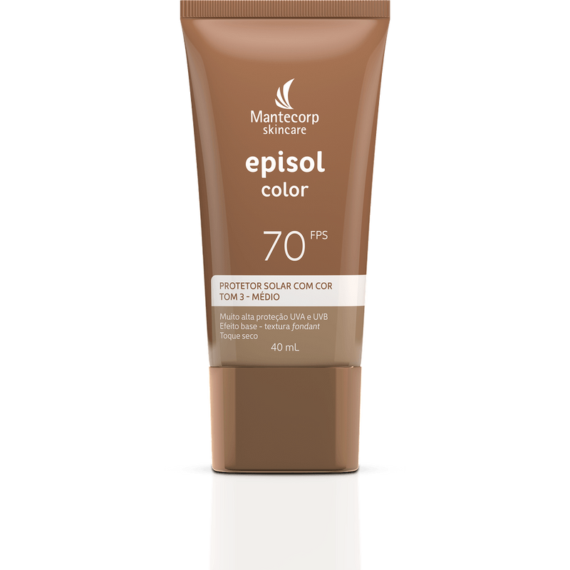 Protetor Solar Facial Episol Color FPS 70 | Tom 1 - Extra Claro 40ml