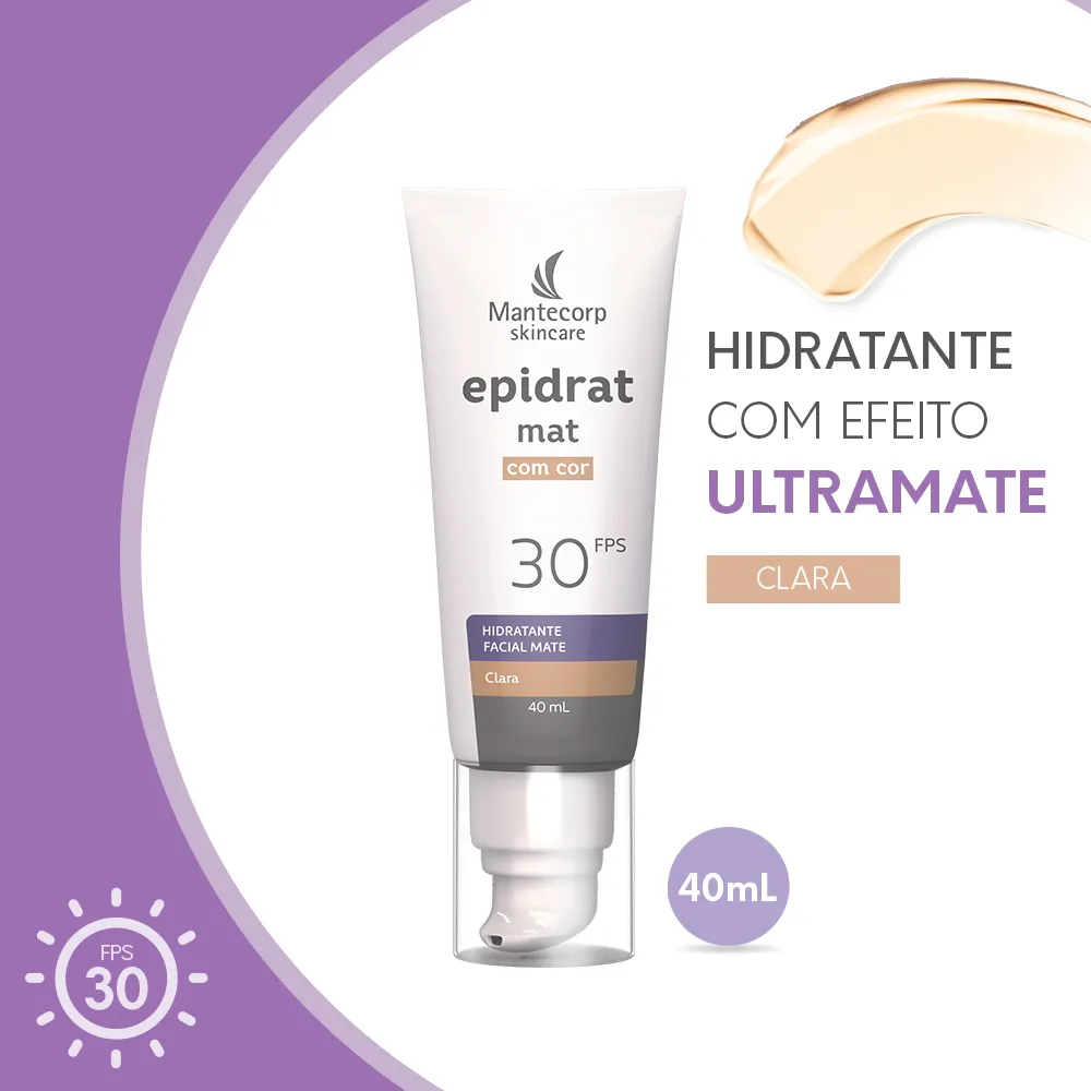 Hidratante Facial Epidrat Mat Com Cor FPS 30 | Tom Claro - 40ml