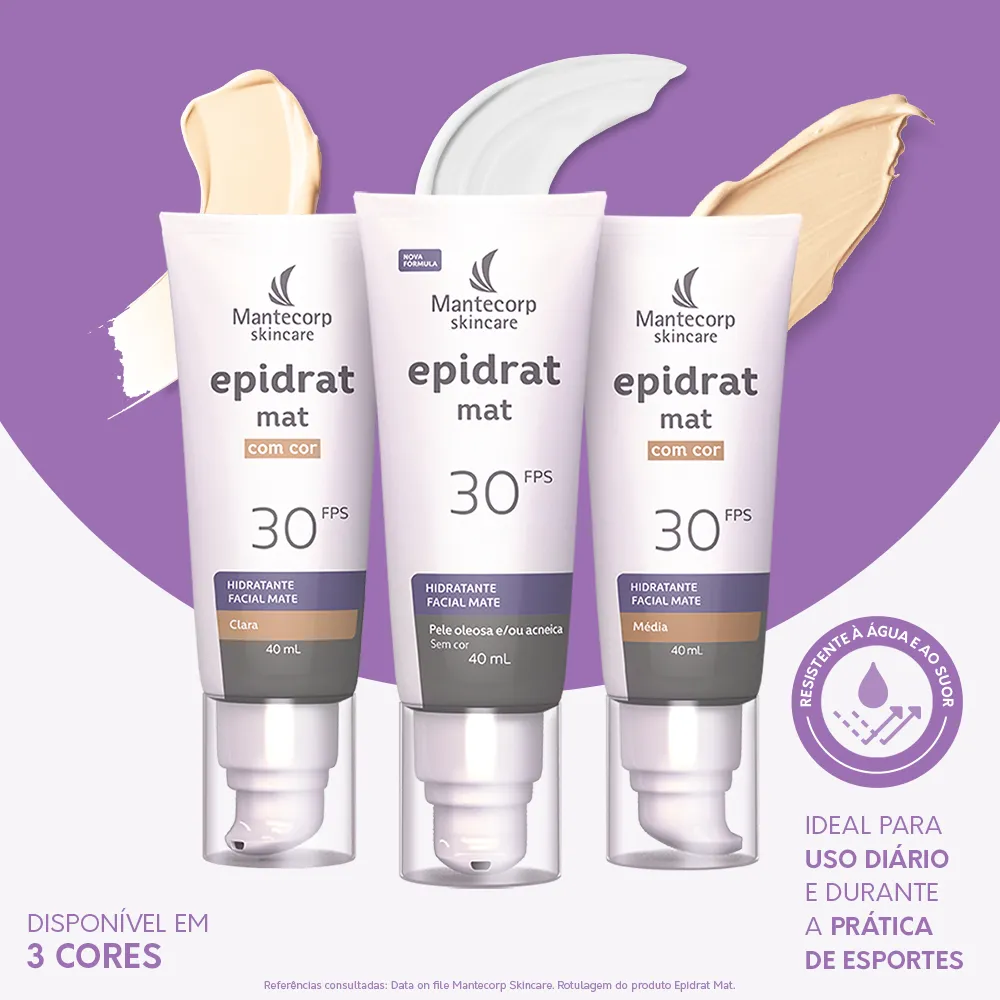 Hidratante Facial Epidrat Mat Com Cor FPS 30 | Tom Claro - 40ml